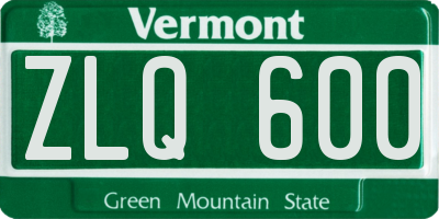 VT license plate ZLQ600