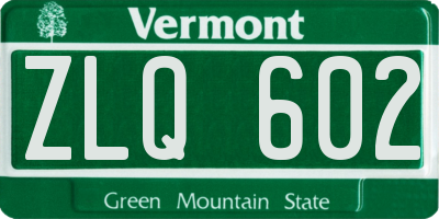 VT license plate ZLQ602