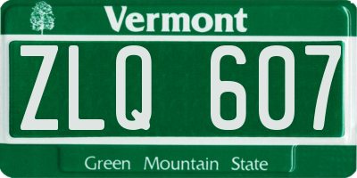 VT license plate ZLQ607