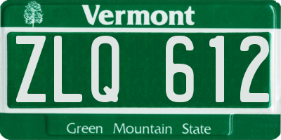 VT license plate ZLQ612