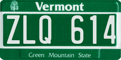VT license plate ZLQ614