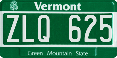 VT license plate ZLQ625