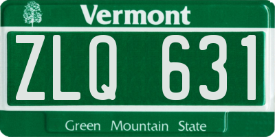 VT license plate ZLQ631
