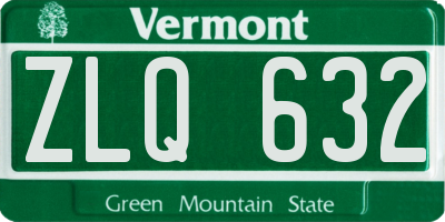 VT license plate ZLQ632