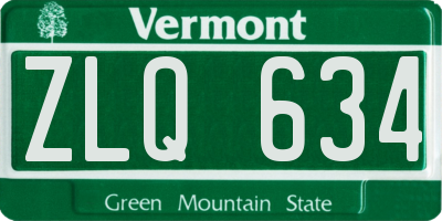 VT license plate ZLQ634