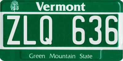 VT license plate ZLQ636