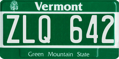 VT license plate ZLQ642