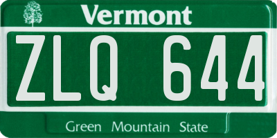 VT license plate ZLQ644