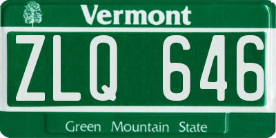 VT license plate ZLQ646