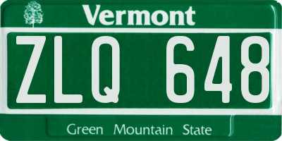 VT license plate ZLQ648