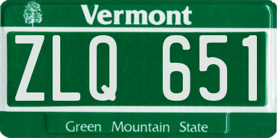 VT license plate ZLQ651