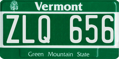VT license plate ZLQ656