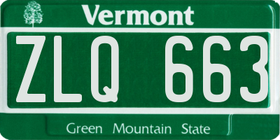 VT license plate ZLQ663