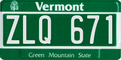 VT license plate ZLQ671