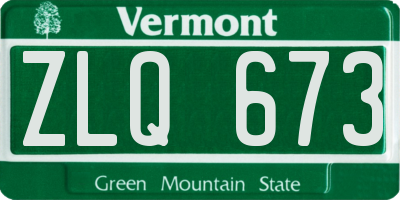 VT license plate ZLQ673