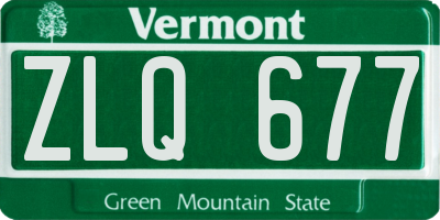 VT license plate ZLQ677