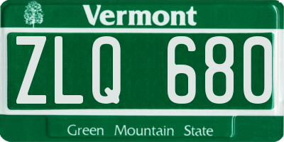 VT license plate ZLQ680
