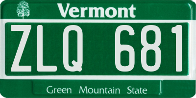 VT license plate ZLQ681