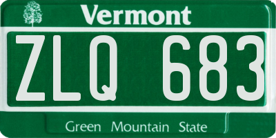 VT license plate ZLQ683