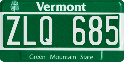 VT license plate ZLQ685
