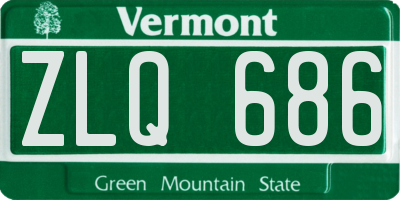 VT license plate ZLQ686
