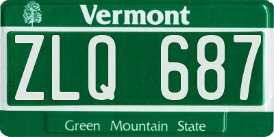 VT license plate ZLQ687