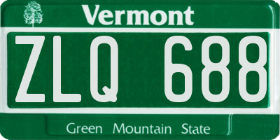 VT license plate ZLQ688