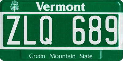 VT license plate ZLQ689
