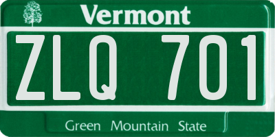 VT license plate ZLQ701