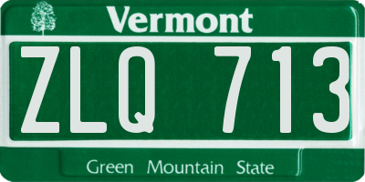 VT license plate ZLQ713