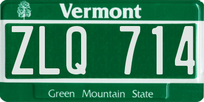 VT license plate ZLQ714