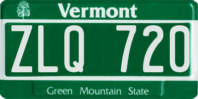 VT license plate ZLQ720