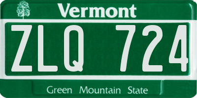 VT license plate ZLQ724
