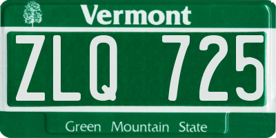 VT license plate ZLQ725