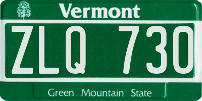 VT license plate ZLQ730