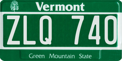 VT license plate ZLQ740