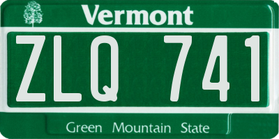 VT license plate ZLQ741