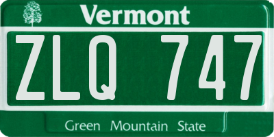 VT license plate ZLQ747