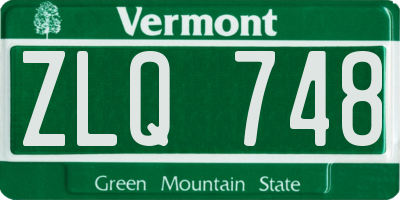 VT license plate ZLQ748