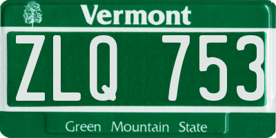 VT license plate ZLQ753