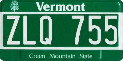 VT license plate ZLQ755