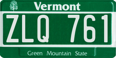 VT license plate ZLQ761