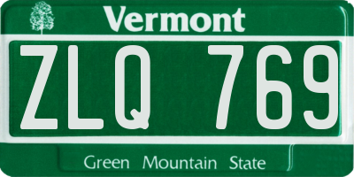 VT license plate ZLQ769