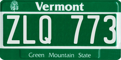 VT license plate ZLQ773
