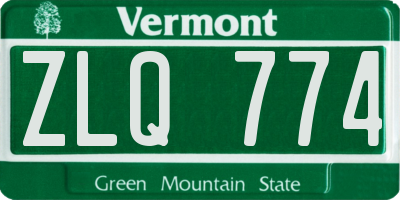 VT license plate ZLQ774