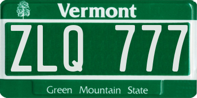 VT license plate ZLQ777