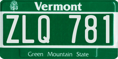 VT license plate ZLQ781