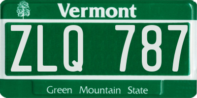 VT license plate ZLQ787