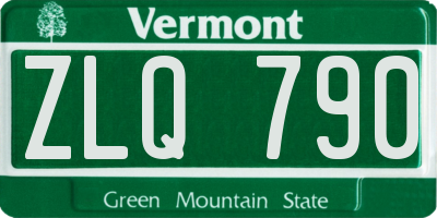 VT license plate ZLQ790