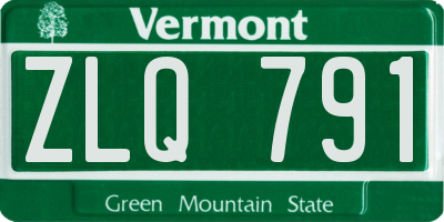 VT license plate ZLQ791